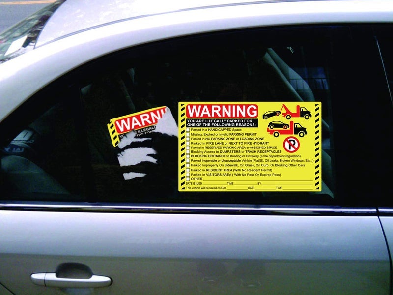 Well Tile Parking Violation Stickers Hard to Remove You are Illegally Parked Tow Reserved Handicapped,Private Parking Stickers 5 x 8 Inch - You are Illegally Parked Stickers Towing Labels for Cars 25 Pack - Image 2